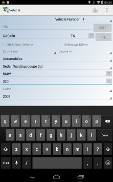 Mobile screen view of crash reporting software